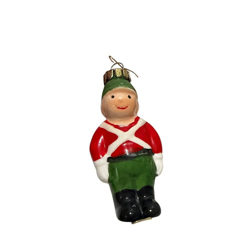 Vintage Enesco Christmas Ornament Set of 4 Snowman Santa Soldier Holiday Decor - Picture 4 of 7